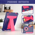 thumbnail image 2 of SaniMore Case for Lenovo Tab M10 Plus 3rd Gen 10.6 inch 2022 TB-125F/128F, Shockproof Silicone Backplane Rugged PCRotating Stand Pen Holder Anti-drop Heavy Duty Protective Cover, Navy+Rose, 2 of 5