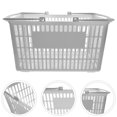 thumbnail image 1 of Minkissy Plastic Handheld Shopping Baskets Grocery Basket Grey 1Set For Commercial Use, 1 of 8