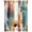 Beige, variant on Boho Orange Teal Red Semi Sheer Window Curtains 72 Inches Long, Modern Abstract Splashing Art Rod Pocket Voile Silky Chiffon Curtain Light Filtering Drapes for Living Room, Kitchen, 52"x72", 2 Panels