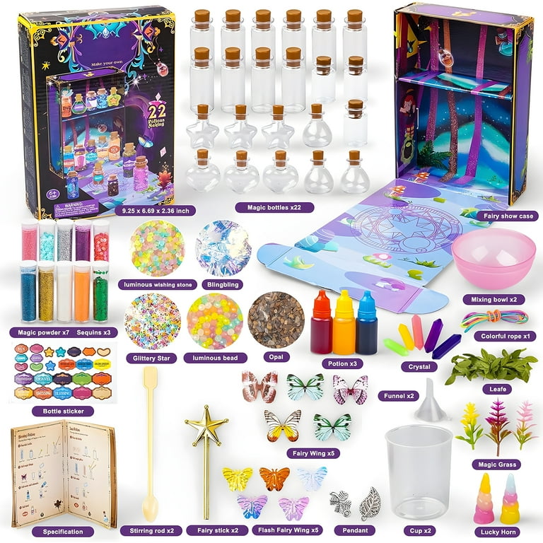 KiddiTouch Fairy Potion Kits for Kids including 22 Colorful