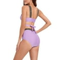 thumbnail image 7 of Elainilye Fashion Womens Bikini Swimsuits Two Piece Bathing Suit Swimwear Sexy Casual Bikini Set High Waisted Bikini Swimsuit,Purple, 7 of 7