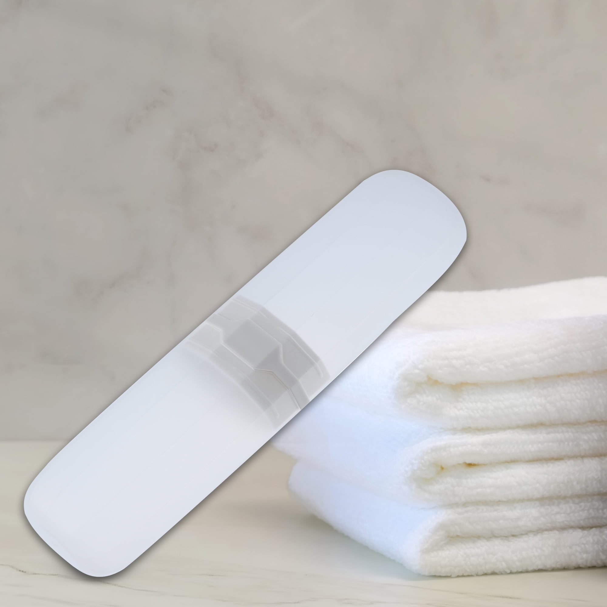 Unique Bargains Toothbrush Case Traveling Toothbrush Holder Case Plastic Clear 7.87"x2.17"