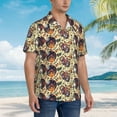 thumbnail image 3 of Balery Fashion Hippie Girl Camisas hawaianas de manga corta para hombre, camisas playeras de corte holgado, camisas de vacaciones con botones,Large, 3 of 7