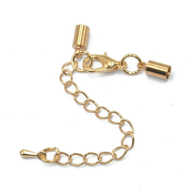 Collar de Correa de material cuero perfecl 12 Piezas Cadena de extensión de Cola de Broche de Langosta de Oro 62 Mm