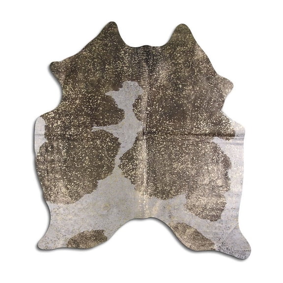 Honorable cowhide rugs for sale GOLD METALLIC ON BLACK AND WHITE rug