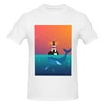 thumbnail image 4 of Bingfone Lighthouse And Whale Men'S Loose Fit Short-Sleeve Pocket T-Shirt, 4 of 7