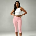 thumbnail image 5 of Womens Capri Pants High Waisted Elastic Leggings Casual Yoga Going Out Dressy Capri Pants Pink 2XL, 5 of 6