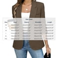 thumbnail image 3 of ClodeEU Women's Notched Lapel Open Front Lightweight Blazer,Casual Loose Office Suit Jacket Coffee,Women's Plus XXL, 3 of 7
