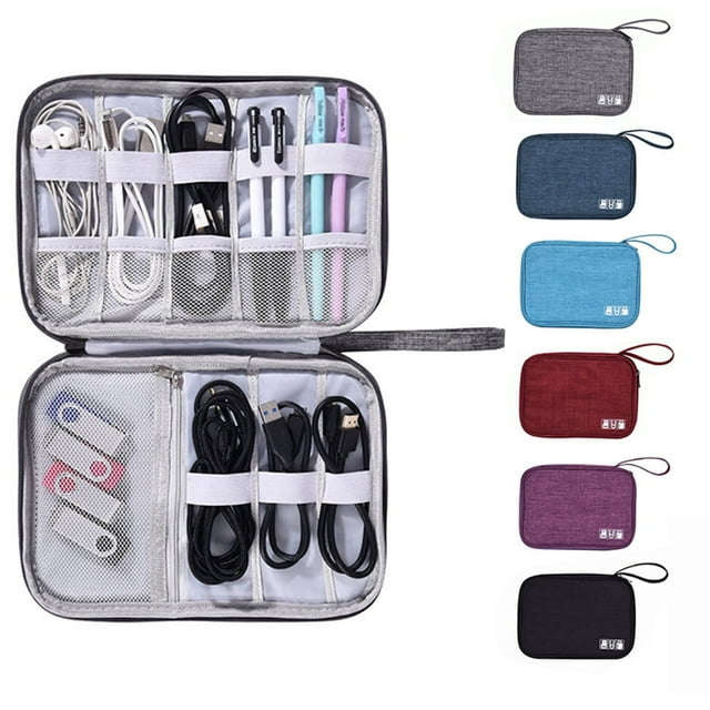 Organizador electrónico Ludlz, organizador de cables portátil, bolsa de viaje para guardar cables y accesorios electrónicos, organizador de teléfono, USB, SD y cargador.