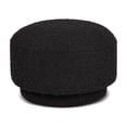 thumbnail image 2 of Fuji 15" Mushroom Footstool Ottoman, Ebony Black Boucle, 2 of 5