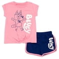 thumbnail image 1 of Conjunto de atuendo: camiseta Bluey para niñas pequeñas y pantalones cortos con forma de delfín, 1 of 7