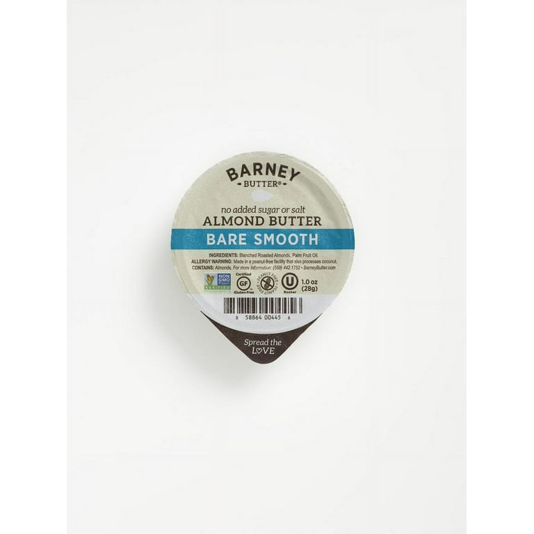 Barney Butter Bare Smooth Almond Butter, Single-Serve Dip Cups, 1
