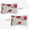 thumbnail image 2 of Zufioo Leaves And Anemone Flowers In Red Grey Print Double-sided Plush Pillow Cover,Decorative Pillow Protector without Pillow Core, Suitable for Sofa, Bedroom, Car-20"x30", 2 of 6