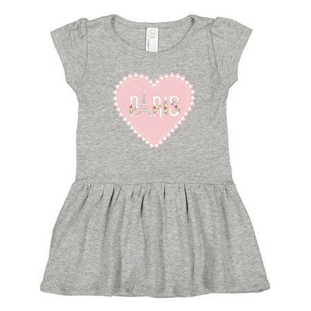 

Inktastic Cute Paris Valentine s Day Heart with Flowers Gift Toddler Girl Dress
