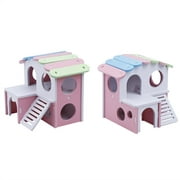 Rdeghly Villa de couchage colorée, nid de hamster, jouet d'assemblage de maison de chambre de nid de couchage pour le singe doré de hamster