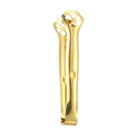 

RXIRUCGD Food Tongs Crative Kitchen Household Bread Tongs Ice Tongs Six-leaf Clove 304 Stainless Steel Food Tongs Gold/S