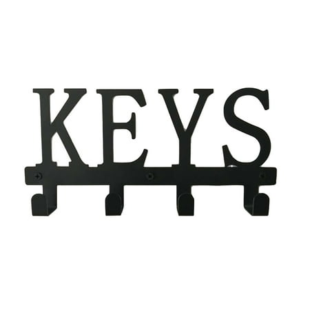 

4 Hooks Clothes Hanger Scarves Office Key Holder Iron Art Home Wall Mounted Hats