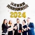 thumbnail image 2 of CSChome New Year Party Decorations New Year Balloons Set 32 Inch 2024 Golden Starburst Number Party Decorations, 2 of 6