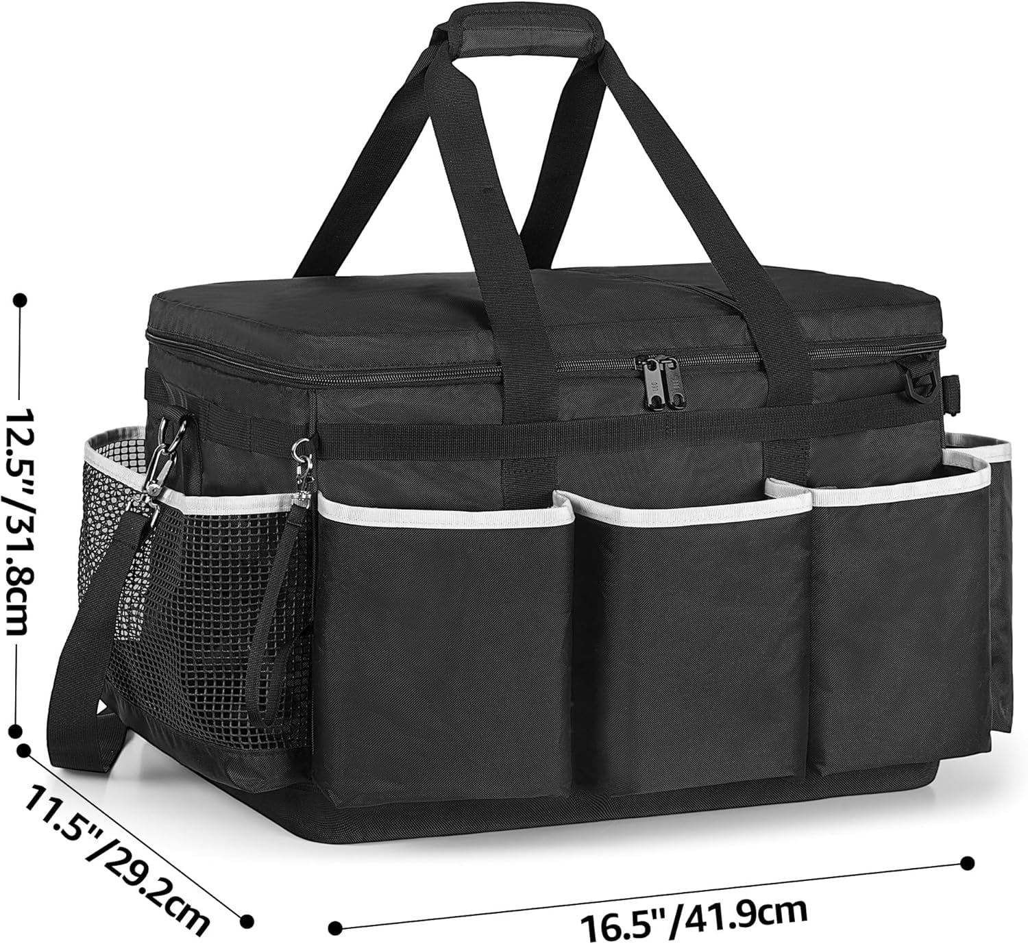 TT-Extra-Large Cleaning Caddy with EVA Hard Bottom, High Capacity Cleaning Supplies Organizer for Housekeeping & Home Work, Cleaner Tools Tote Bag with Shoulder Strap, Patent Design