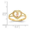 thumbnail image 3 of 14K Two-Tone Gold Ring Band Themed 15 Heart, Size 6, 3 of 5