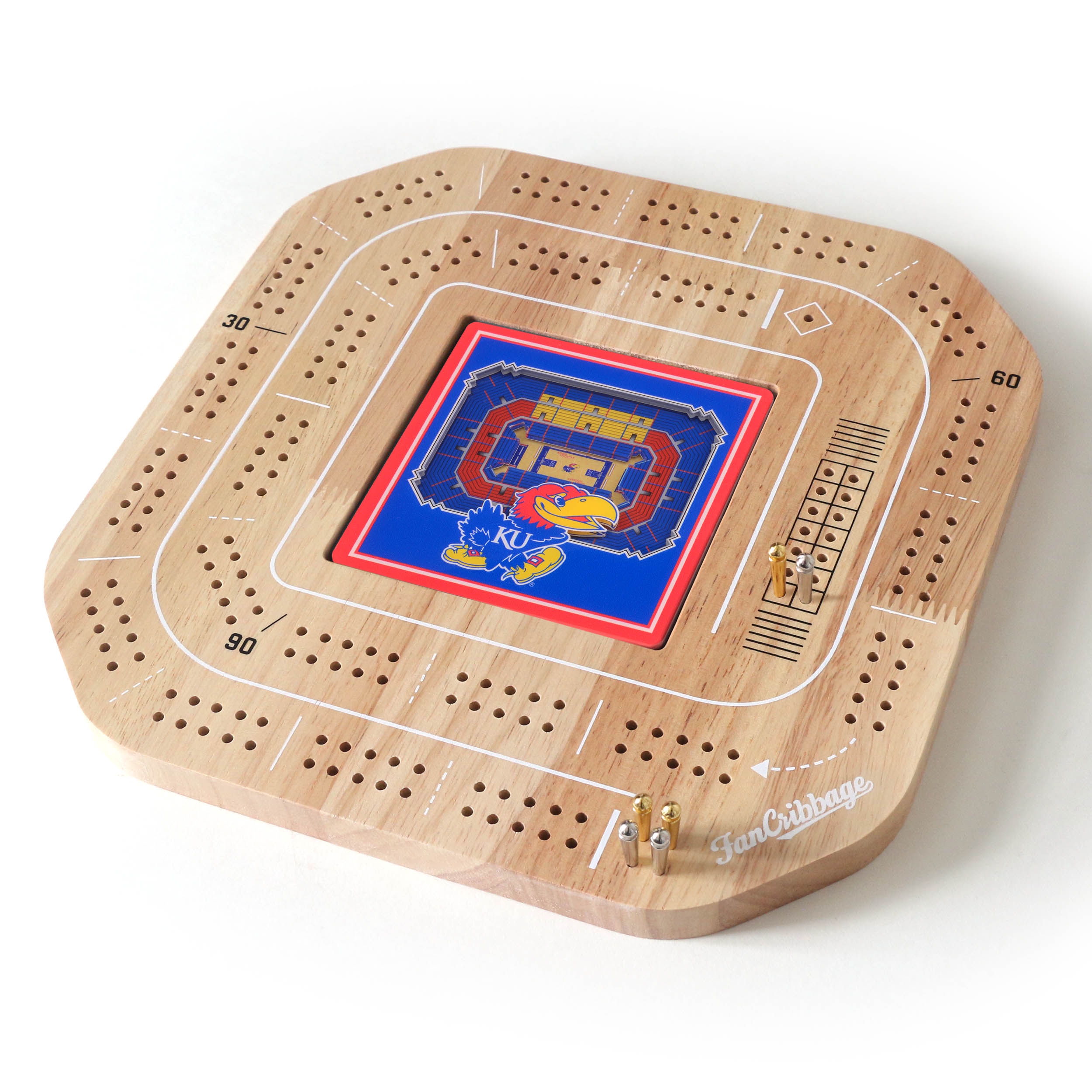 YouTheFan NCAA Kansas Jayhawks Stadiumview Cribbage