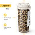 thumbnail image 4 of Leopard Print 18oz Double Drinking Coffee Mug – Vacuum Insulated Stainless Steel Travel Cup with Leakproof Lid, 316 Steel Thermos Tumbler for Hot & Cold Beverages, 4 of 6
