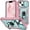 Green+Pink, variant on for iPhone 14 Plus Case Apple 14 Plus Kickstand Case with Sliding Lens Cover,Built-in 360°Rotate Ring Stand Magnetic Car Mount Cover Case for iPhone 14 Plus case(Light Blue)