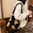 thumbnail image 1 of Bolso de hombro de tela de cordero para mujer, bolsos de lona de oso de piel esponjosa, bolsos de compras suaves de gran capacidad, bolso escolar bonito para niñas Tan Jianjun unisex, 1 of 2