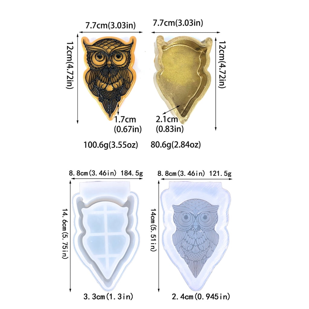 Geemin Silicone Owl Shaped Tray Mold Resin Tray Molds for Jewelry and Sewing Supplies Storage Tray Silicone Epoxy Casting Mold