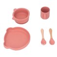 thumbnail image 3 of Set, Soft Silicone Suction Plate Bowl Cup Fork Spoon, For Weaning Cute Bear Shape, 3 of 8