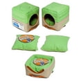 thumbnail image 3 of Touchdog Convertible and Reversible Vintage Printed Squared 2-in-1 Collapsible Dog House Bed, 3 of 8