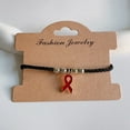 thumbnail image 4 of HIV/AIDS Awareness Bracelets Red Ribbon Wristband Fashion Statement Jewelry, 4 of 11