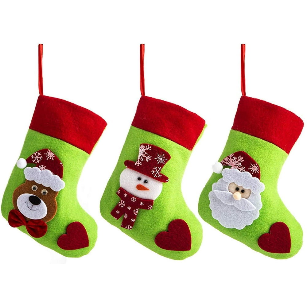 7.5" Classic Mini Christmas Stockings for Kids Holiday Decorations Gift