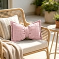 thumbnail image 5 of Bow Pillow, Comfortable Bow-Knot Throw Pillow / Seat Back Cushion, Boho Decorative Throw Pillows Chenille Textured Lumbar Pillows Large Bow Shaped Cushion for Bed Sofa Couch Living Room Bedroom Decor, 5 of 6