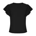 thumbnail image 5 of Mittory Womens Shirts Casual Crewneck Cap Sleeve T Shirt Cute Summer Tops Loose Knitted Blouses, 5 of 6