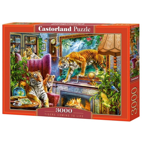 3000 Piece Jigsaw Puzzle, Tigers Coming to Life, Art. Puzzles, Animals on surrealistic scenery, Adult Puzzle, Castorland C-300556-2