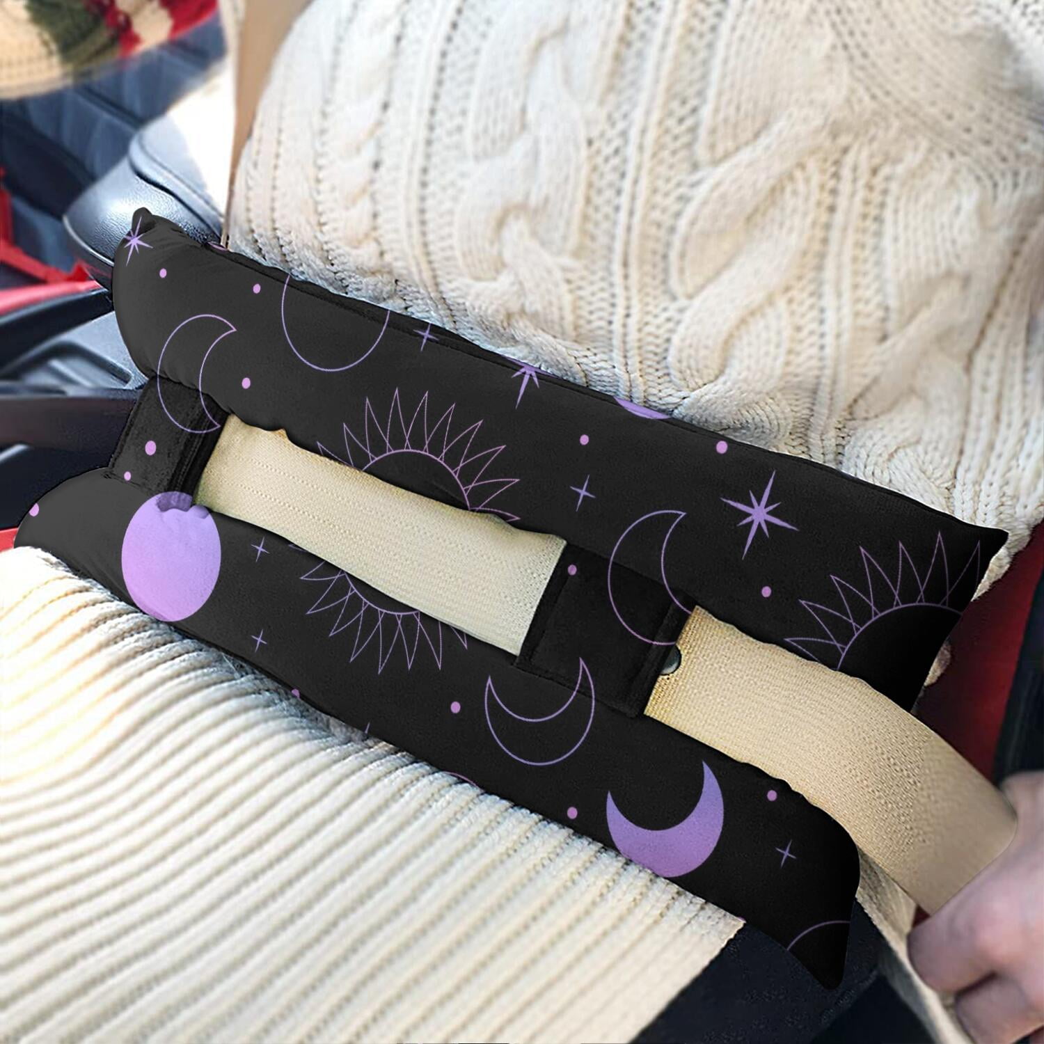 Spiritual and Cosmic Mastectomy Pillow Post-Surgery Car Cushion with Ethereal Moon Phase Print