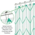 thumbnail image 4 of Polyester Fabric Modern Geometric Herringbone Print Shower Curtain with Reinforced Buttonholes for Master/Guest Bathroom - Machine Washable & Water Resistant - 72" x 72" - Blue-Green/White, 4 of 6