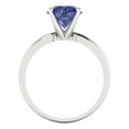 thumbnail image 4 of Clara Pucci 14K White Gold Solid Gold Tanzanite Solitaire Anniversary Ring for Women - 2 cttw Round Cut, 4 of 8