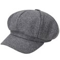thumbnail image 1 of Wide Brim Sunscreen Beret Hat Skin-touch Retro Octagonal Painter Woolen Hat For Fall Winter, 1 of 5