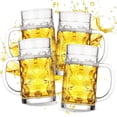 thumbnail image 1 of Juego de 4 tazas de cerveza de vidrio para congelador, 20 onzas, con asa, jarra de cerveza de vidrio grande, taza de cerveza para agua, bebidas, vasos sin plomo para hombres en el pub, 1 of 4