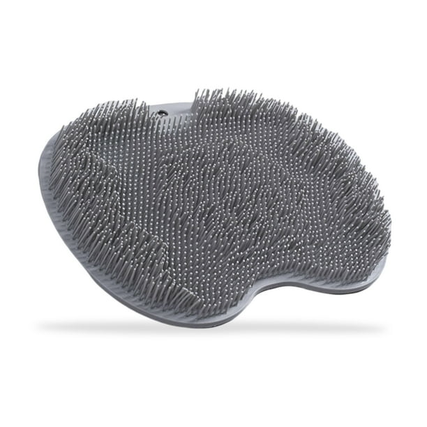 Estera de pie de ducha TPE exfoliante fregador con ventosas Masajeador de cuerpo Masajeador Cuticles Scrub Pad Hogar Baño suministros Gris Eigraketly HA047908-01B