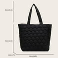 thumbnail image 3 of Quilted Shoulder Bag Large Capacity Cotton-Padded Handbag Soft for Work (Black), 3 of 9