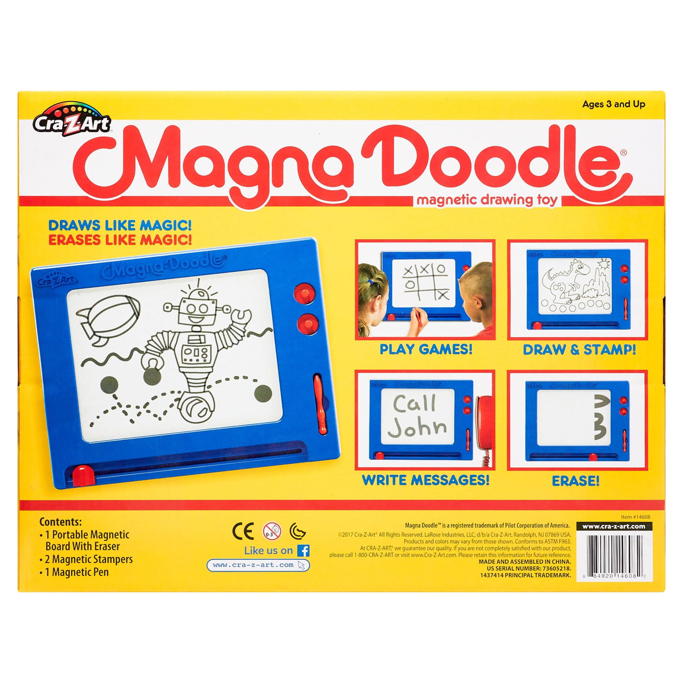 Vintage Magna Doodle Deluxe Drawing Set 1993 Draw & Erase w Accessories