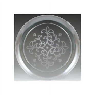 Maryland Plastics Sovereign Clear Plastic Plates 9-inch Floral Etched 25 Per Pack