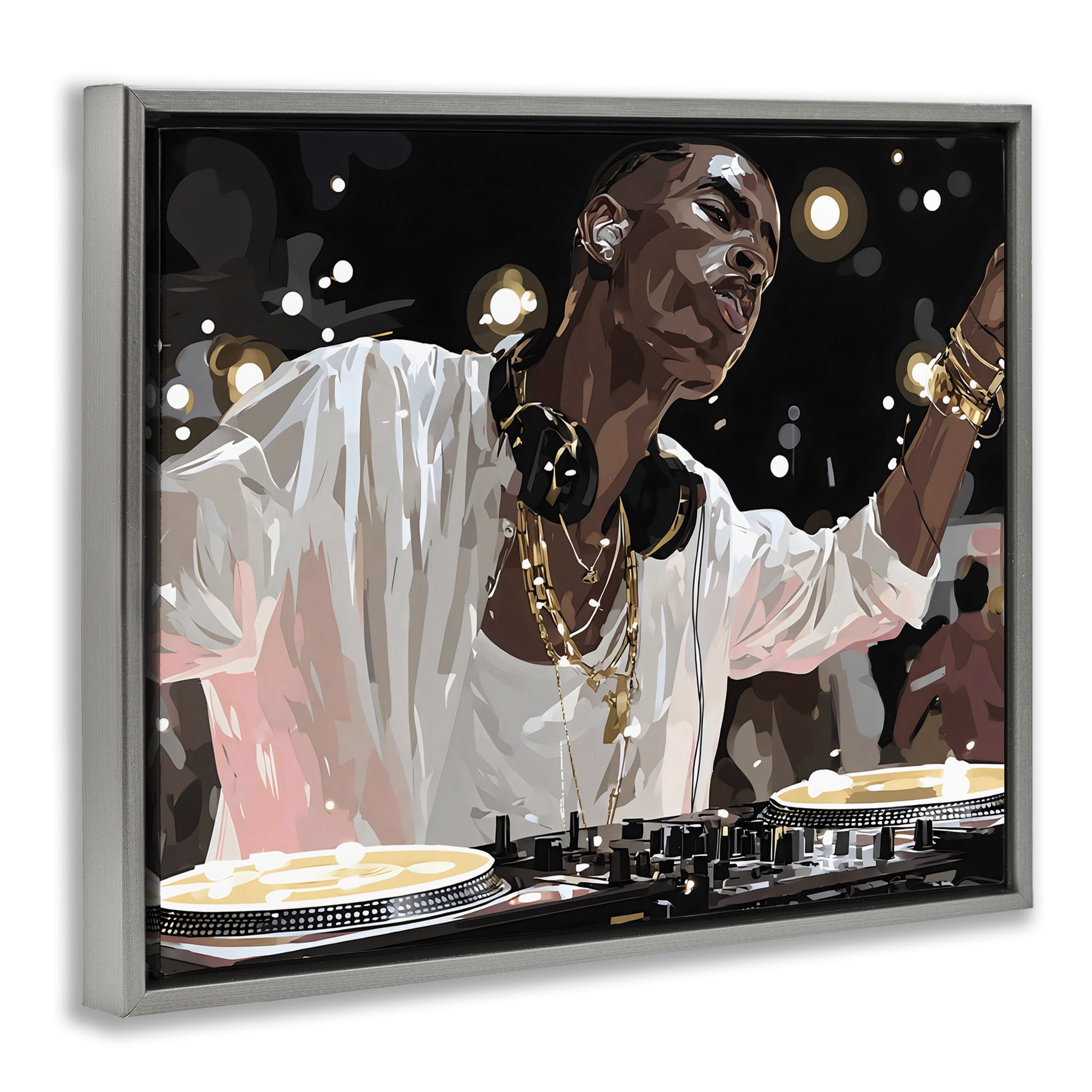 Stupell Industries Music In His Soul Gray Framed Floater Canvas Wall Art, design by Franklyn Gregory