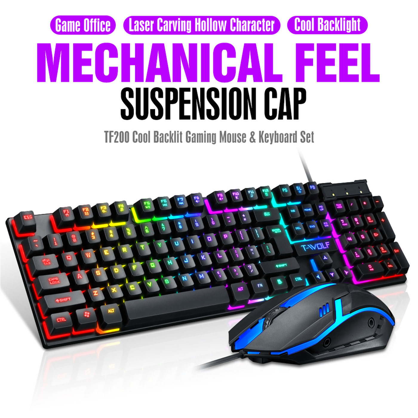 Gaming Keyboard Mouse Set USB Keyboard RGB Keyboard and Mouse RGB Mouse
