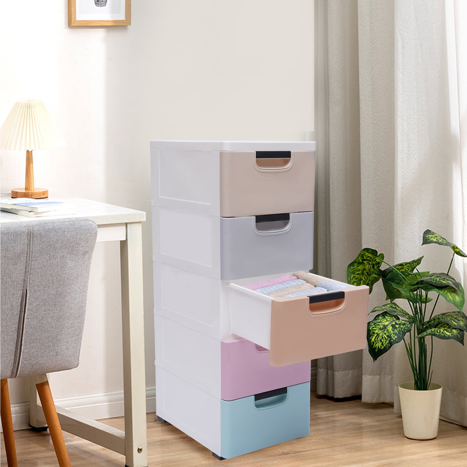 Buy Aohuada Plastic Drawers Dresser Storage 5 Drawer Stackable