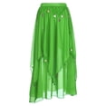 thumbnail image 3 of CHICTRY Womens Chiffon Belly Dance Asymmetric Hem Skirt Halloween Shiny Sequins Beaded Dance Costume Green One Size, 3 of 7