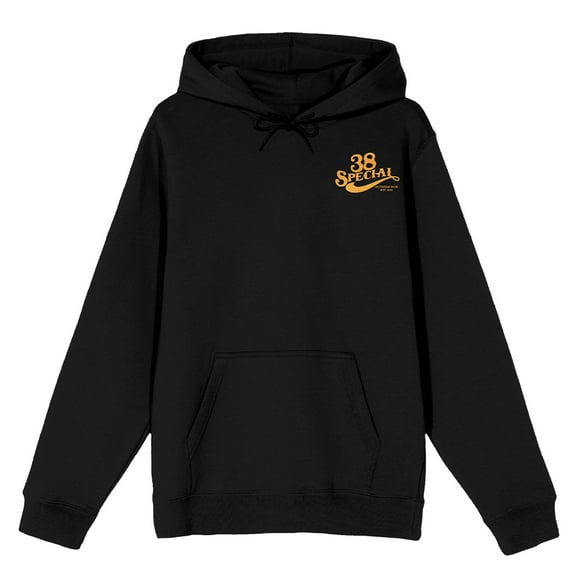 38 Special Rockin' Into The Night Adult Black Long Sleeve Hooded Sweatshirt-Medium